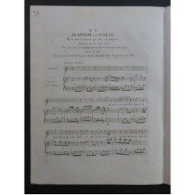 ISOUARD Nicolo Jeannot et Colin No 6 Chant Piano ou Harpe ca1820