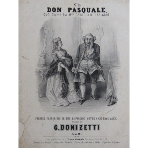 DONIZETTI G. Don Pasquale No 10 Duo Chant Piano ca1840