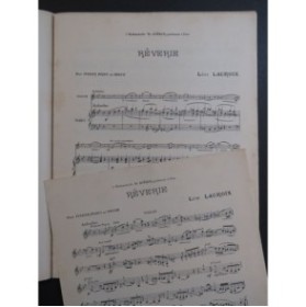 LACROIX Léon Rêverie Violon Piano ou Orgue 1914