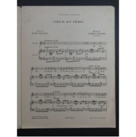 ROUSSEL Albert Cœur en Péril op 50 No 2 Chant Piano 1946