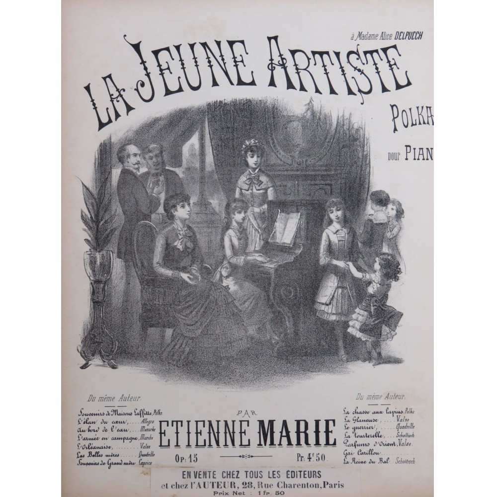 MARIE Étienne La Jeune Artiste Polka Piano