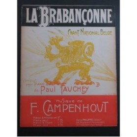 VAN CAMPENHOUT François La Brabançonne Piano 4 mains ca1915
