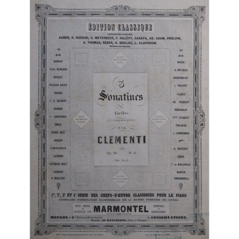 CLEMENTI Muzio Trois Sonatines op 36 Piano ca1860