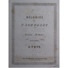 SCHUBERT Franz Le Départ Piano ca1850