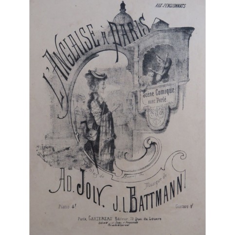 BATTMANN J. L. L'Anglaise à Paris Chant Piano XIXe siècle