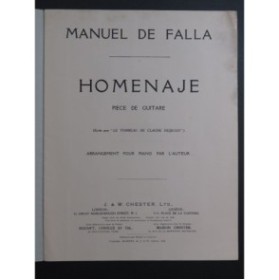DE FALLA Manuel Homenaje Piano 1921
