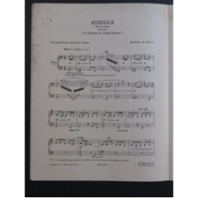 DE FALLA Manuel Homenaje Piano 1921