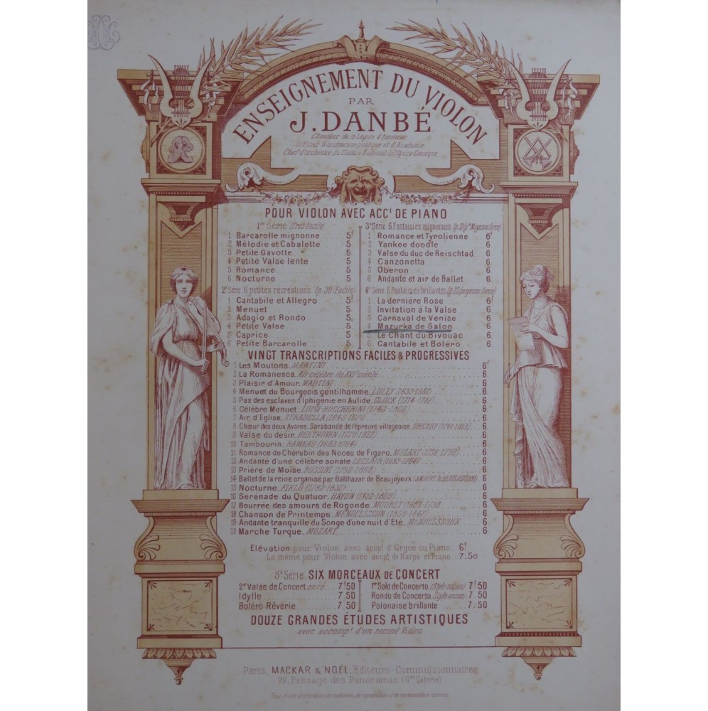 DANBÉ Jules Mazurka de Salon op 22 Violon Piano 1894