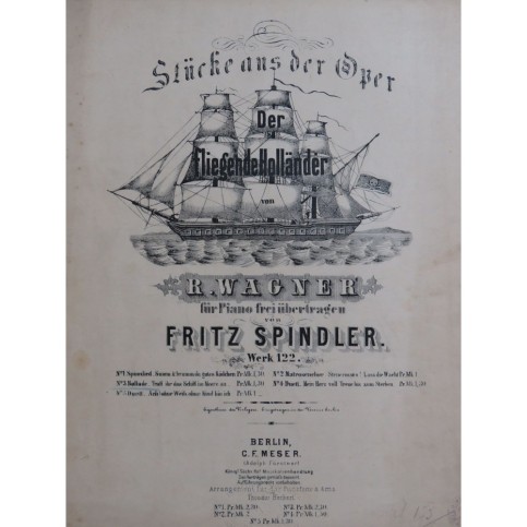 SPINDLER Fritz Ballade No 3 Werk 122 Piano XIXe