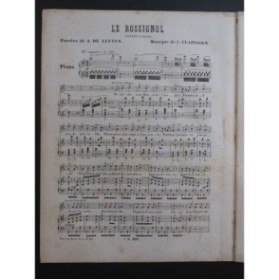 CLAPISSON Louis Le Rossignol Chant Piano ca1850