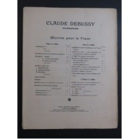 DEBUSSY Claude Petite Suite Piano 4 Mains 1904