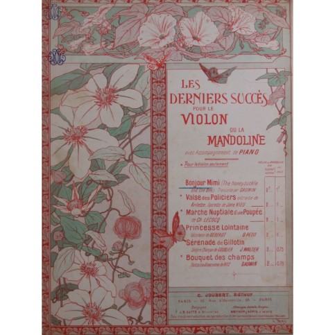 GAUWIN Adolphe L'Abeille et le Chèvrefeuille Piano Violon ou Mandoline