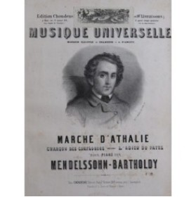 MENDELSSOHN Marche d'Athalie Piano ca1860