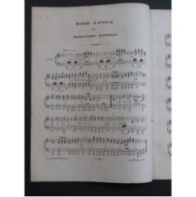 MENDELSSOHN Marche d'Athalie Piano ca1860