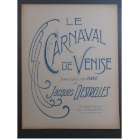 DESTRELLES Jacques Le Carnaval de Venise Piano