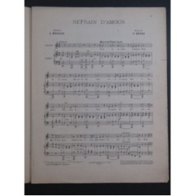 RETSI F. Refrain d'Amour Piano Chant 1911