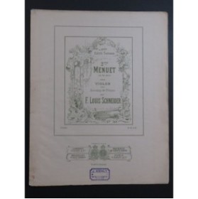 SCHNEIDER F. Louis Menuet No 2 Violon Piano ca1894