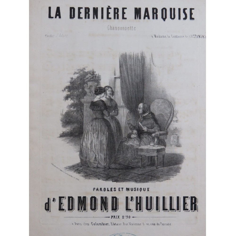 LHUILLIER Edmond La Dernière Marquise Chant Piano ca1850