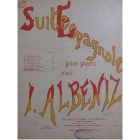 ALBENIZ Isaac Suite Espagnole No 8 Cuba Piano ca1900