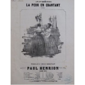 HENRION Paul La peur en chantant Chant Piano 1845