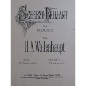 WOLLENHAUPT H. A. Scherzo Brillant Piano