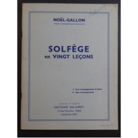 NOËL-GALLON Solfège en vingt leçons Chant Piano 1925