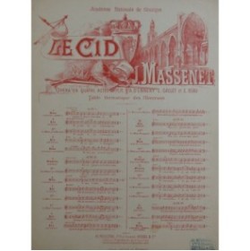 MASSENET Jules Le Cid No 1 Duo Piano Chant 1892