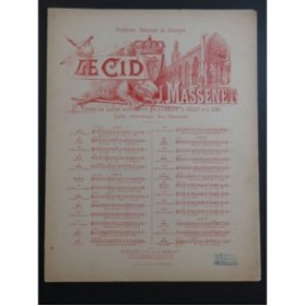 MASSENET Jules Le Cid No 1 Duo Piano Chant 1892