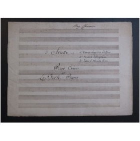 Trois Ariettes Manuscrit Chant Piano ca1800