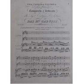 GABUSSI Vincenzo Una Candida Columba Chant Piano ca1840