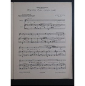 ROUSSEL Albert Réponse d'une Épouse Sage Op 35 No 2 Chant Piano 1927