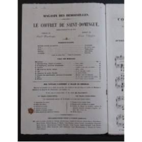 CLAPISSON Louis Le Coffret de Saint Domingue Opéra Chant Piano 1855