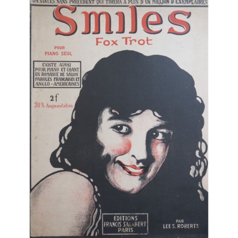 SALABERT Francis Smiles Fox-Trot Piano 1918