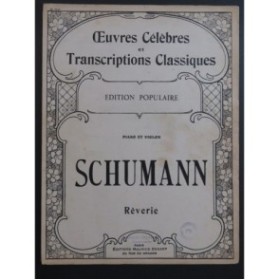 SCHUMANN Robert Rêverie Op 15 Violon Piano 1939