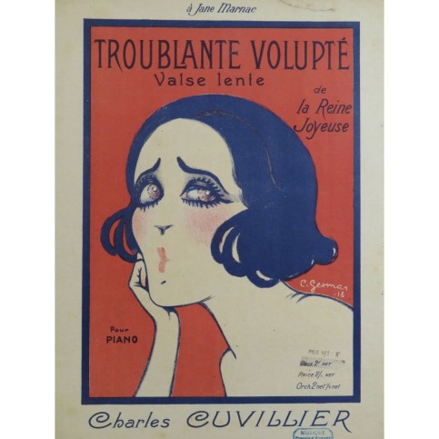 CUVILLIER Charles Troublante Volupté Valse Piano 1919
