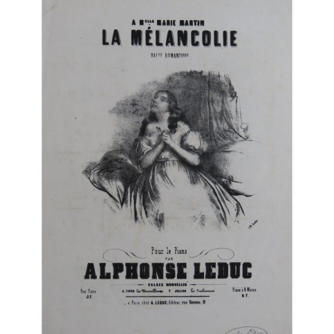LEDUC Alphonse La Mélancolie Valse Piano ca1845