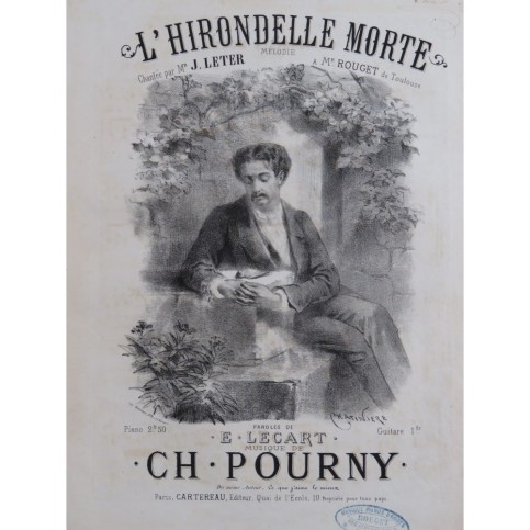 POURNY Charles L'Hirondelle Morte Chant Piano ca1880