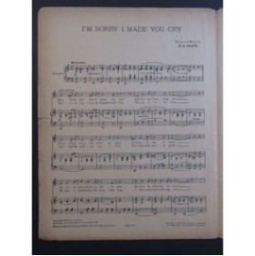CLESI N. J. I'M Sorry I Made you Cry Valse Chant Piano 1918