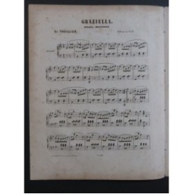 THUILLIER Edmond Graziella Polka-Mazurka Piano XIXe