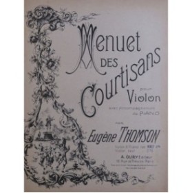 THOMSON Eugène Menuet des Courtisans Piano Violon