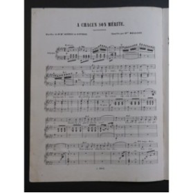 HENRION Paul A Chacun son Mérite Chant Piano 1860
