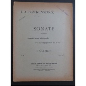 BIRCKENSTOCK J. A. Sonate Mi mineur Piano Violoncelle 1918
