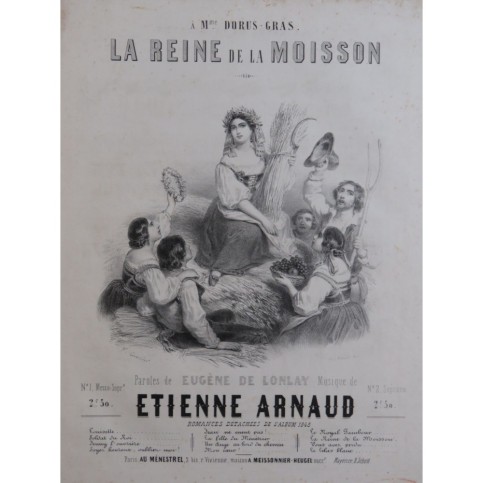 ARNAUD Étienne La Reine de la Moisson Chant Piano 1848