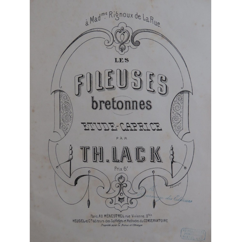 LACK Théodore Les Fileuses Bretonnes Piano ca1870