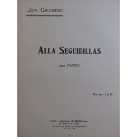GRUNBERG Léon Alla Seguidillas Piano