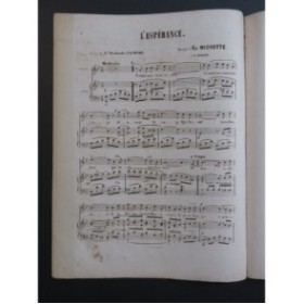 MICHOTTE Ed. L'Espérance Chant Piano XIXe siècle