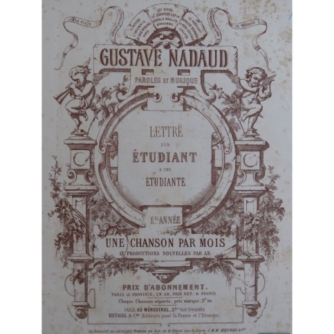 NADAUD Gustave Lettre d'un étudiant à une étudiante Chant Piano ca1850