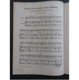 NADAUD Gustave Lettre d'un étudiant à une étudiante Chant Piano ca1850
