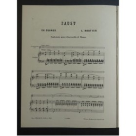 ROUTIER L. Fantaisie sur Faust de Gounod Clarinette Piano ca1888