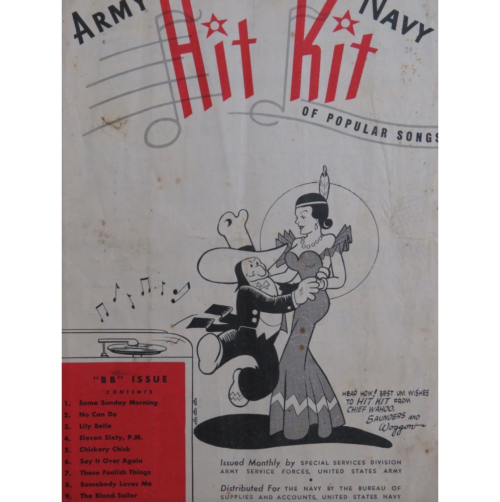 Army Navy Hit Kit of Popular Songs US Armed Forces Chant Piano 1945
